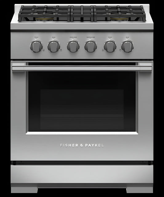 FISHER & PAYKEL RGV3305N Gas Range, 30", 5 Burners - RGV3305N-KT