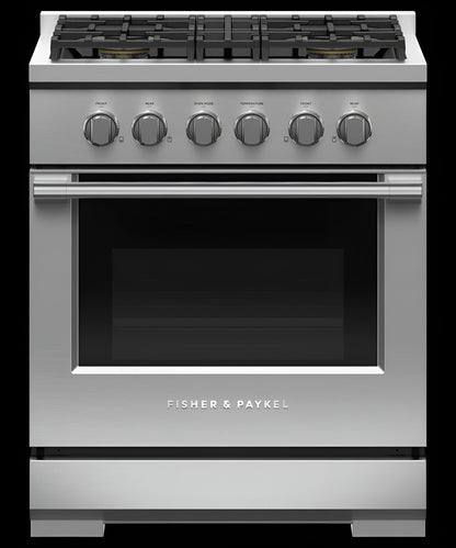FISHER & PAYKEL RGV3304N Gas Range, 30", 4 Burners - RGV3304N-KT