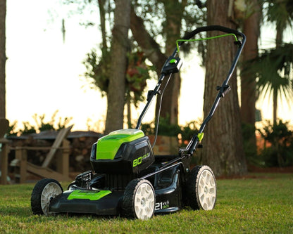 Greenworks Pro 80V 21" Brushless Push Lawn Mower w/ (2) 2.0Ah Batteries & Rapid Charger - 2500402