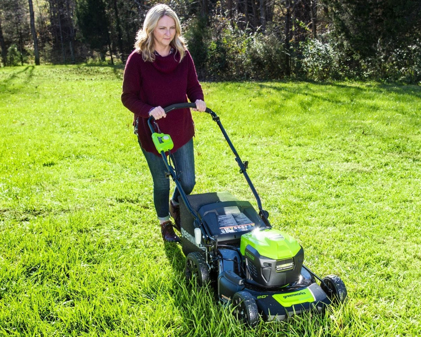Greenworks 40V 20" Cordless Battery 3-in-1 Push Lawn Mower w/ 4.0Ah Battery & Charger - 2516302