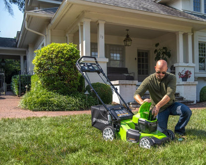 Greenworks 40V 21" Cordless Battery Self-Propelled Lawn Mower w/ (2) 4.0Ah USB Batteries & Charger - 2525202