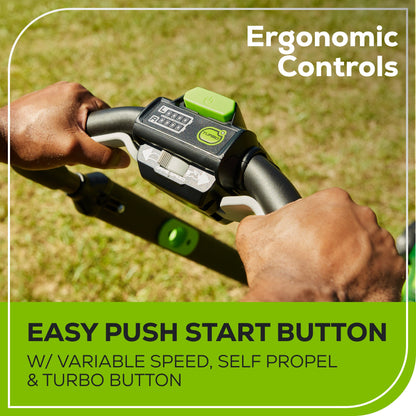 Greenworks 80V 21" Cordless Battery 4-in-1 Self-Propelled Lawn Mower w/ 4.0Ah, 2.0Ah Battery & Rapid Charger - 2544502