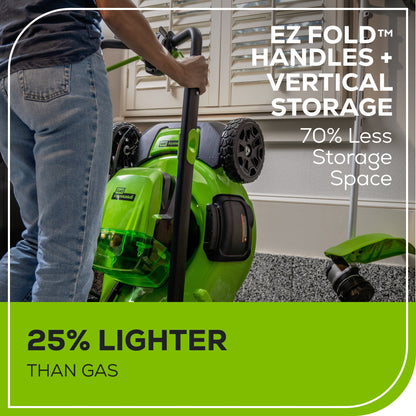 Greenworks 80V 21" Cordless Battery 4-in-1 Self-Propelled Lawn Mower w/ 4.0Ah, 2.0Ah Battery & Rapid Charger - 2544502