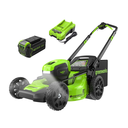 Greenworks 40V 21" Cordless Battery Self-Propelled Lawn Mower w/ 5.0Ah Battery & 2A Charger - 2550002