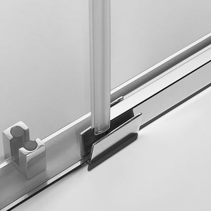 Serene Valley 72 x 74 Inch Square Rail Frameless Sliding Shower Door, Chrome - 280460