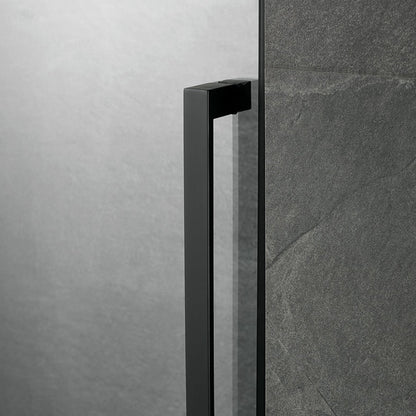 Serene Valley 68 x 74 Inch Square Rail Frameless Sliding Shower Door, Black - 280461