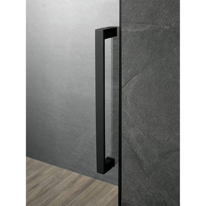 Serene Valley 48 x 74 Inch Square Rail Frameless Sliding Shower Door, Black - 280465