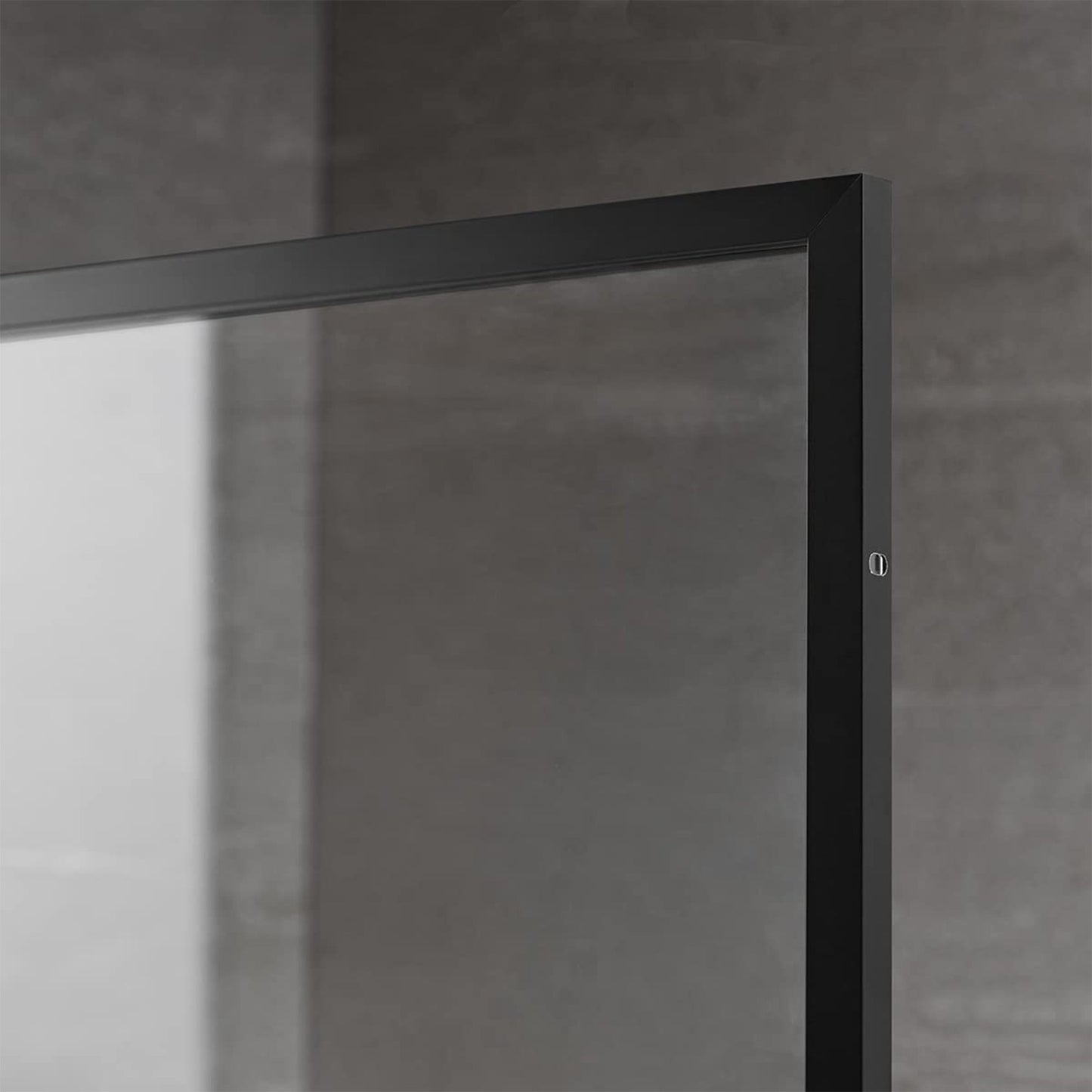 Serene Valley 34 x 72 Inch Tempered Glass Stand Alone Shower Screen, Matte Black - 280468