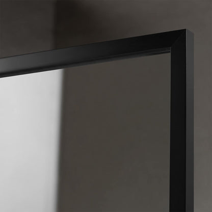Serene Valley 34 x 72 Inch Tempered Glass Stand Alone Shower Screen, Matte Black - 280469