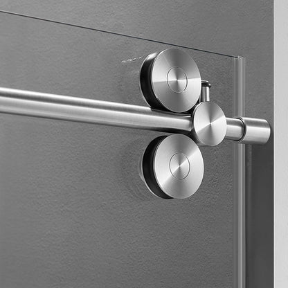 Serene Valley 72 x 74" Big Roller Frameless Sliding Shower Door, Brushed Nickel - 280485