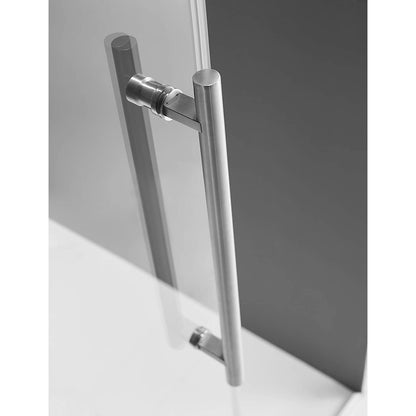 Serene Valley 72 x 74" Big Roller Frameless Sliding Shower Door, Brushed Nickel - 280485