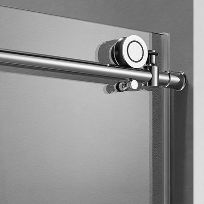 Serene Valley 60 x 66 Inch Square Rail Frameless Sliding Shower Door, Chrome - 280489