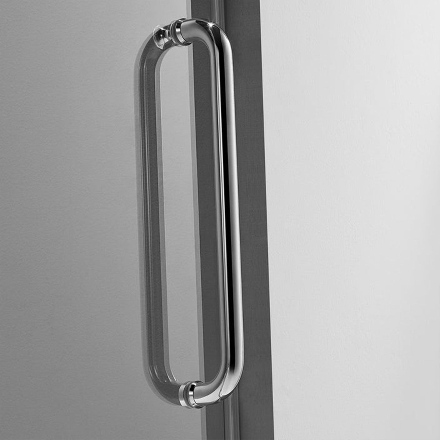 Serene Valley 60 x 66 Inch Square Rail Frameless Sliding Shower Door, Chrome - 280489