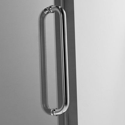 Serene Valley 60 x 66 Inch Square Rail Frameless Sliding Shower Door, Chrome - 280489