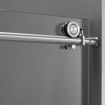 Serene Valley 60 x 66" Big Roller Frameless Sliding Shower Door, Brushed Nickel - 280492
