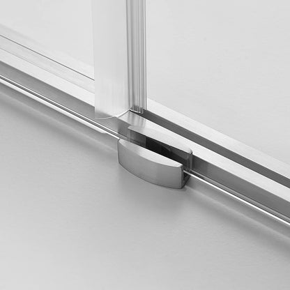 Serene Valley 60 x 66" Big Roller Frameless Sliding Shower Door, Brushed Nickel - 280492