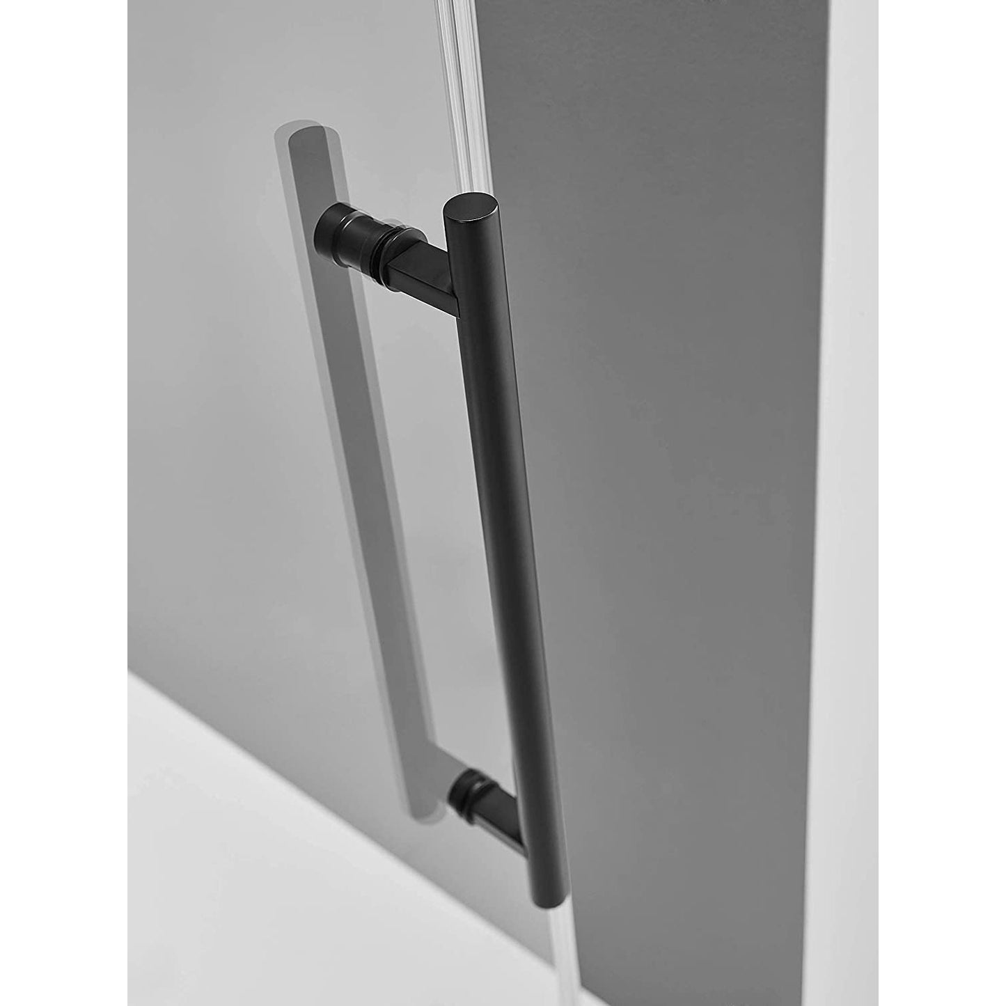 Serene Valley 60 x 74 Inch Big Roller Frameless Sliding Shower Door, Matte Black - 280495