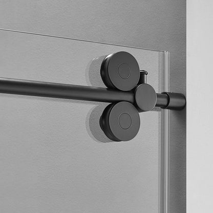 Serene Valley 60 x 74 Inch Big Roller Frameless Sliding Shower Door, Matte Black - 280495