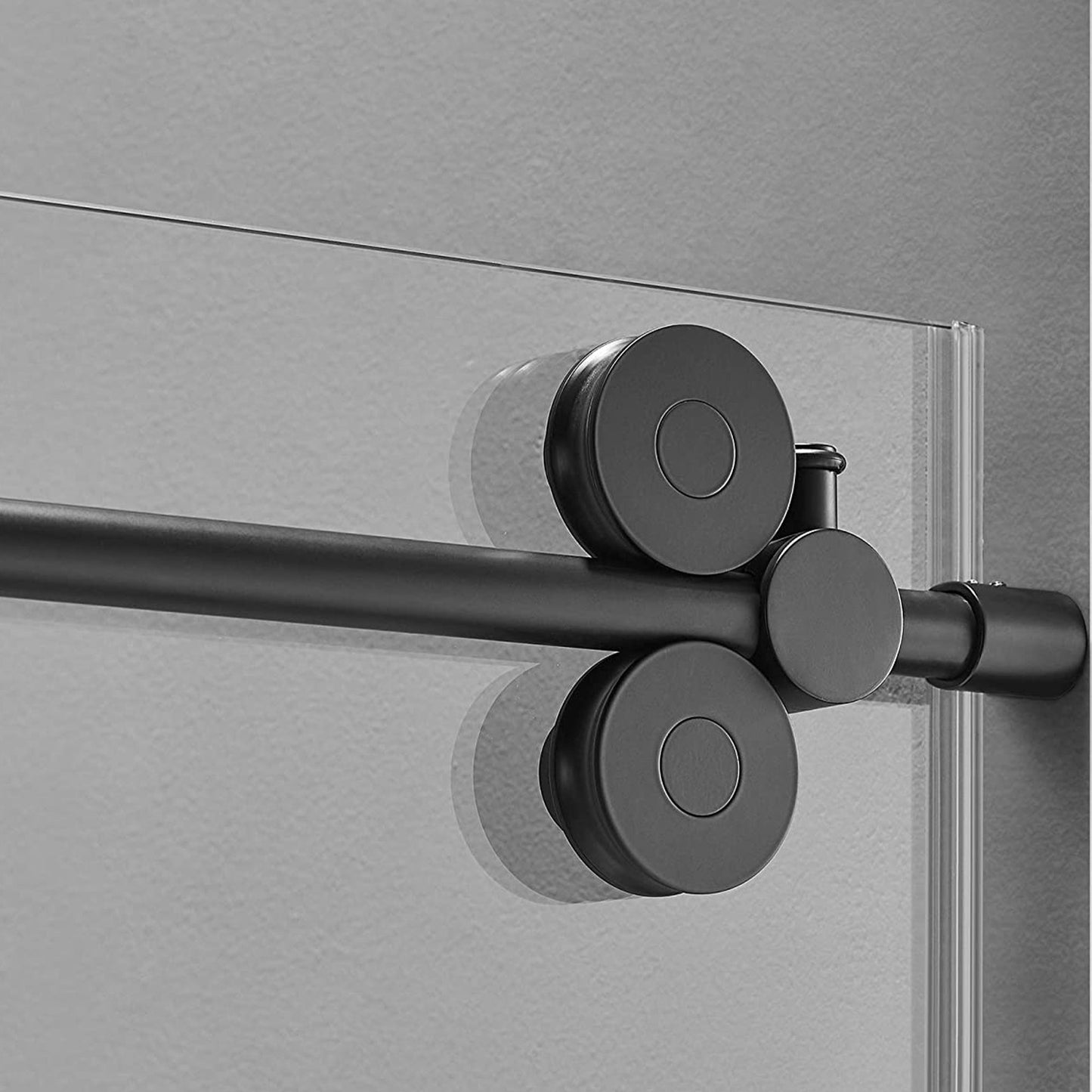 Serene Valley 52 x 74 Inch Big Roller Frameless Sliding Shower Door, Matte Black - 280497