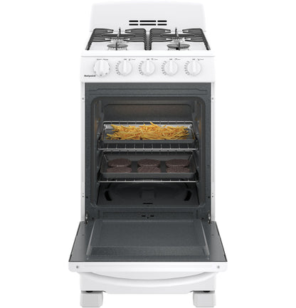 HOTPOINT 20" Front-Control Free-Standing Gas Range with Sealed Burners - RGAS200DMWW-KT