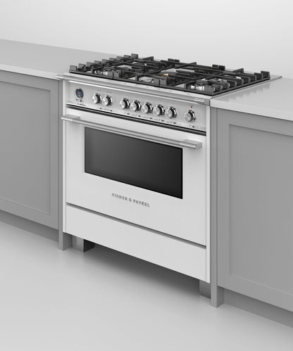 FISHER & PAYKEL OR36SCG6W1 Dual Fuel Range, 36", 5 Burners, Self-cleaning - OR36SCOR36SCG6W1-KTG6W1-KT