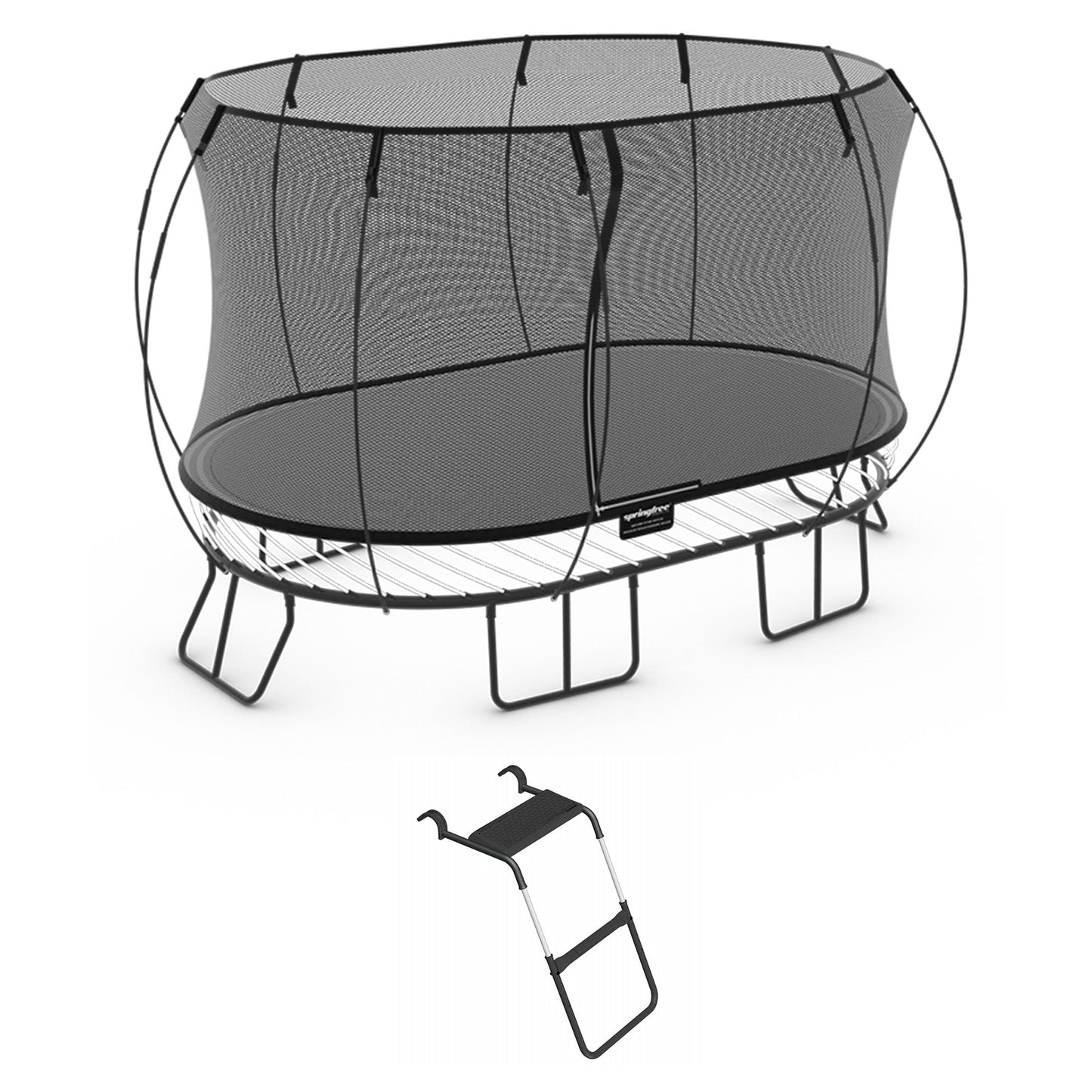Springfree Trampoline Kids Oval 8 x 13Ft Trampoline & FlexrStep V2 Safety Ladder - 299727