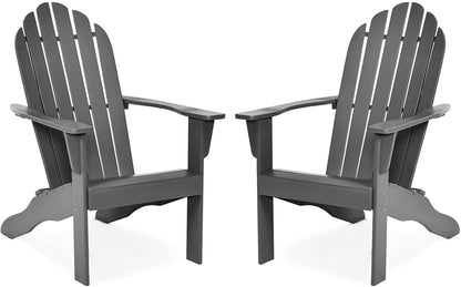 Tangkula Adirondack Chair,  for Patio Deck Lawn Backyard, Garden Adirondack Furniture - 4*OP70302GR