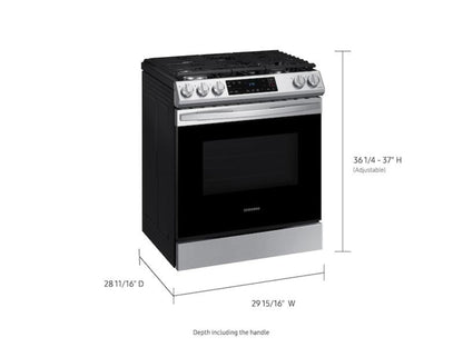 SAMSUNG 6.0 cu ft. Smart Slide-in Gas Range in Stainless Steel - NX60T8111SS-KT