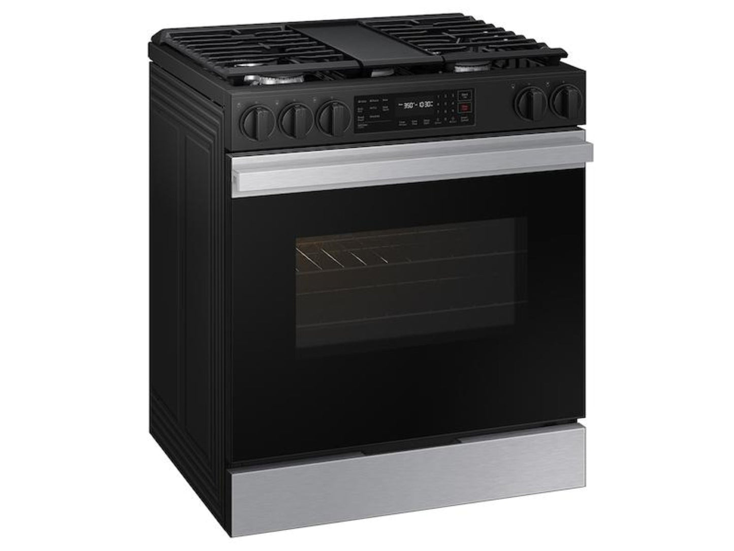 SAMSUNG Bespoke 6.0 cu. ft. Smart Slide-In Gas Range with Air Fry & Precision Knobs in Stainless Steel - NSG6DG8300SR-KT