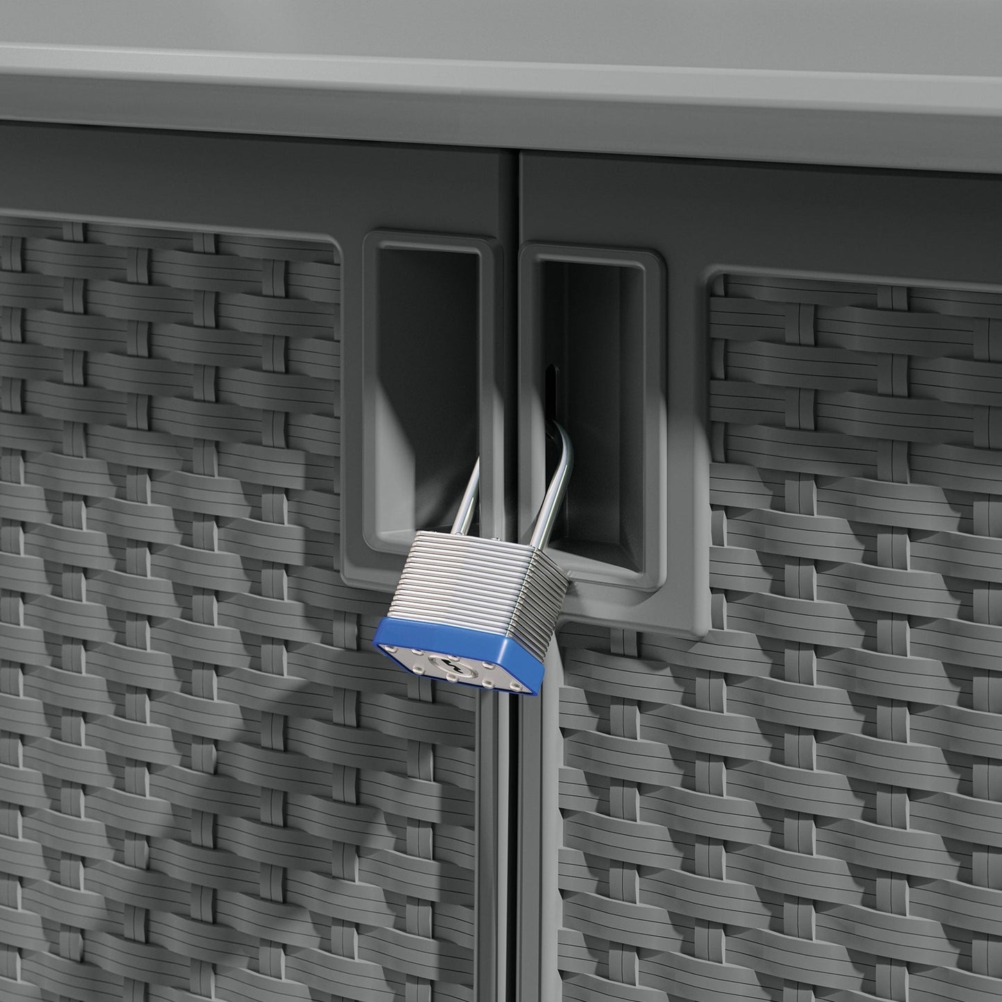 Suncast Lockable Outdoor Cabinet Deck Storage Box w/ Adjustable Shelf (3 Pack) - 320519