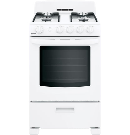 HOTPOINT 24" Front-Control Free-Standing Gas Range with Large Window - RGAS300DMWW-KT