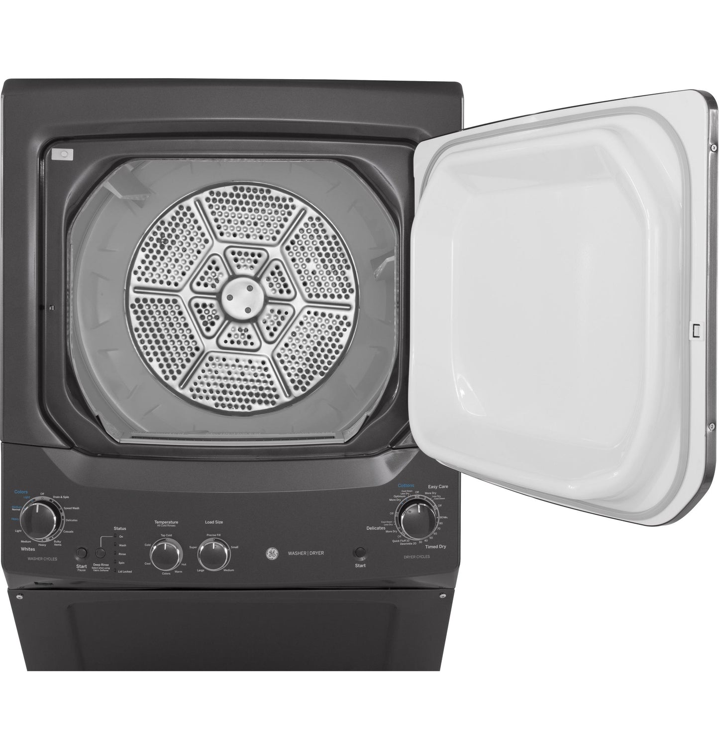 GE APPLIANCES 3.8 cu. ft. Washer & 5.9 cu. ft. Gas Dryer - GUD27GSPMDG-KT