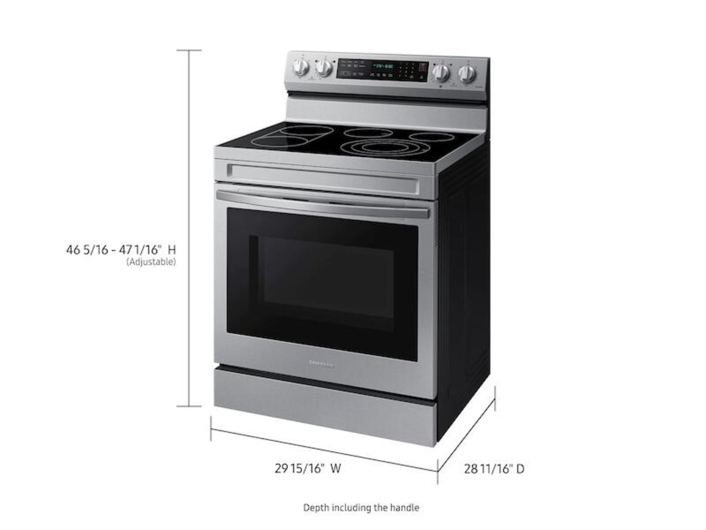 SAMSUNG 6.3 cu. ft. Smart Freestanding Electric Range with No-Preheat Air Fry, Convection+ & Griddle in Stainless Steel - NE63A6711SS-KT