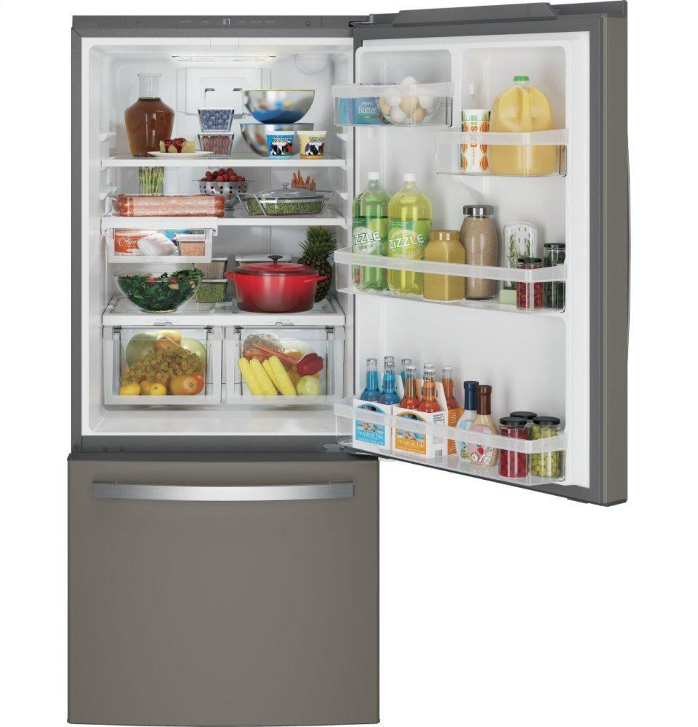 GE APPLIANCES GDE21EMKES GE ENERGY STAR 21.0 Cu. Ft. Bottom-Freezer Refrigerator - GDE21EMKES-KT