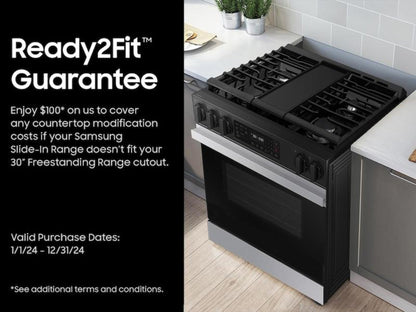SAMSUNG Bespoke 6.0 cu. ft. Smart Slide-In Gas Range with Air Fry & Precision Knobs in Stainless Steel - NSG6DG8300SR-KT