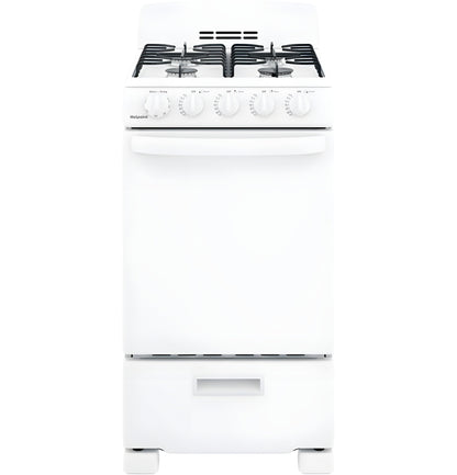 HOTPOINT 20" Front-Control Free-Standing Gas Range with Sealed Burners - RGAS200DMWW-KT