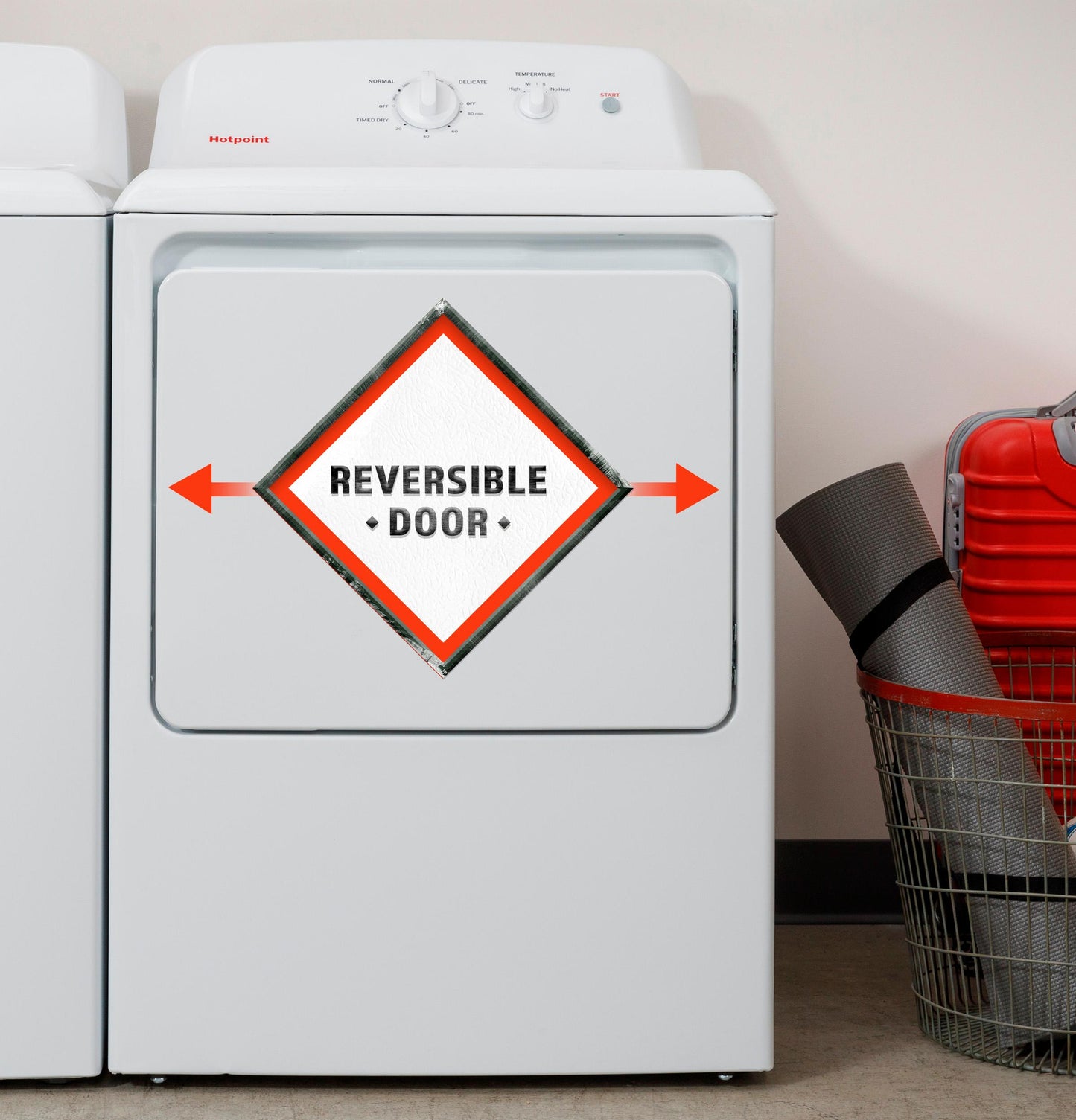 HOTPOINT 6.2 cu. ft. Capacity Gas Dryer with Up To 120 ft. Venting and Shallow Depth -HTX26GASWWW-KT