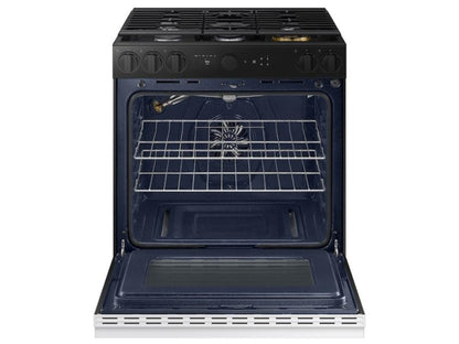 SAMSUNG Bespoke 6.0 cu. ft. Smart Slide-In Gas Range with Air Sous Vide & Air Fry in White Glass - NSG6DB850012-KT