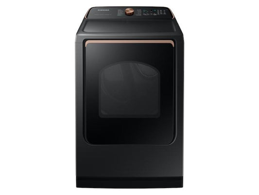 SAMSUNG 7.4 cu. ft. Smart Electric Dryer with Pet Care Dry and Steam Sanitize+ in Brushed Black - DVE54CG7550V-KT