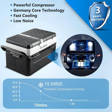 Load image into Gallery viewer, AOBOSI Portable Refrigerator on Wheels Dual Door Dual Zone 45qt/42L - J42
