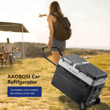 Load image into Gallery viewer, AOBOSI Portable Refrigerator on Wheels Dual Door Dual Zone 45qt/42L - J42

