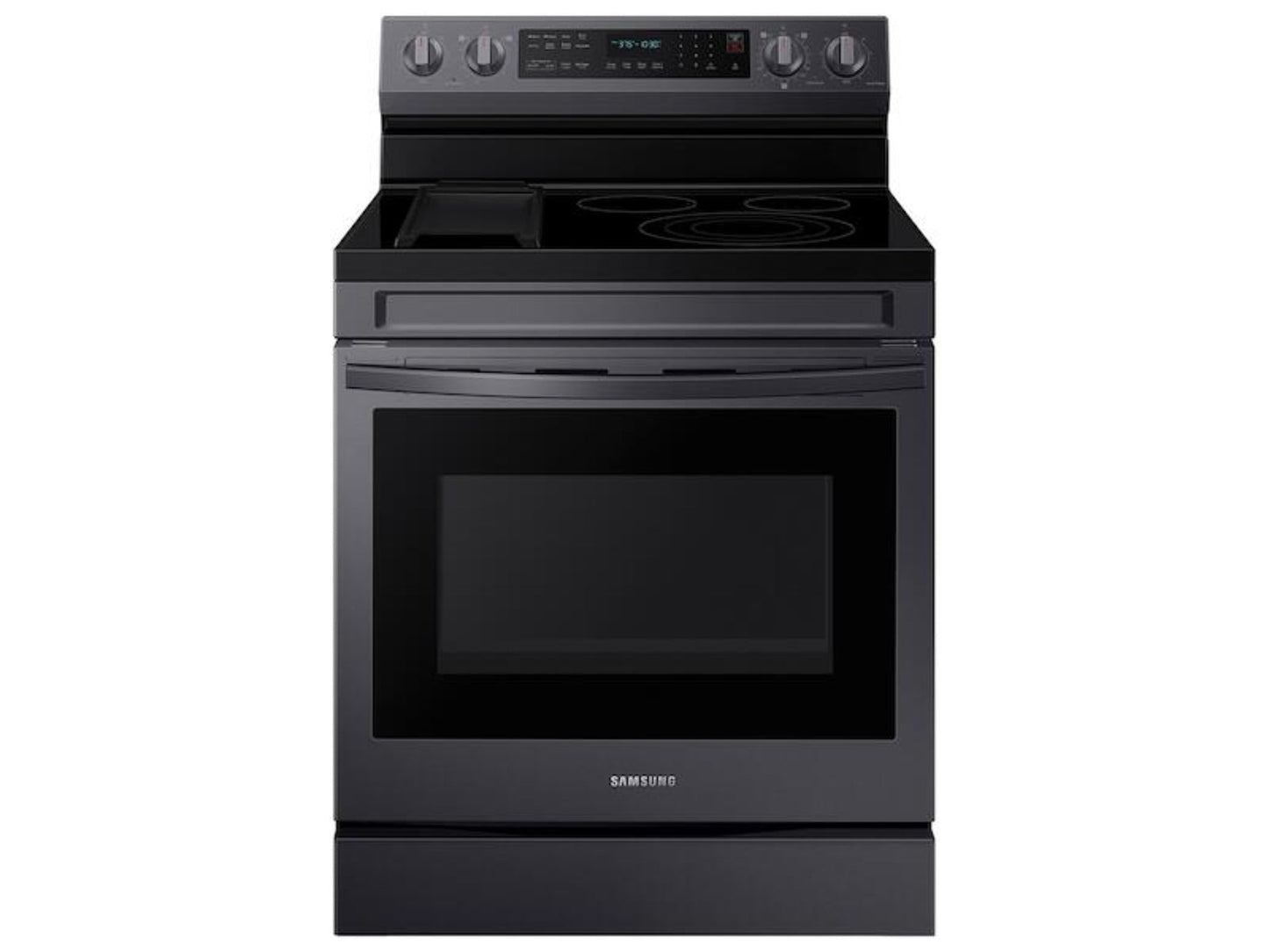 SAMSUNG 6.3 cu. ft. Smart Freestanding Electric Range with No-Preheat Air Fry, Convection+ & Griddle in Black Stainless Steel - NE63A6711SG-KT