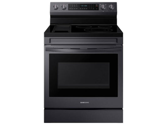 SAMSUNG 6.3 cu. ft. Smart Freestanding Electric Range with No-Preheat Air Fry, Convection+ & Griddle in Black Stainless Steel - NE63A6711SG-KT