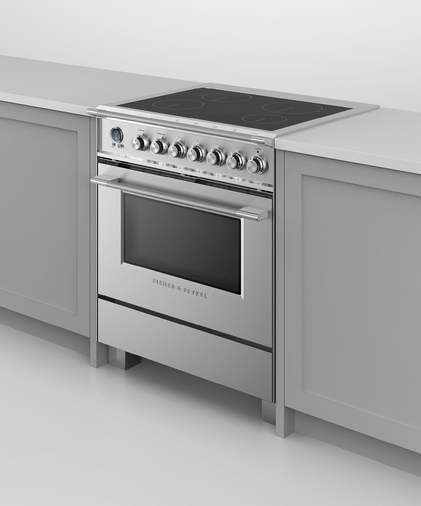 FISHER & PAYKEL OR30SCI6X1 Induction Range, 30", 4 Zones, Self-cleaning - OR30SCI6X1-KT