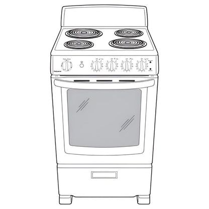 HOTPOINT RAS240DMWW Hotpoint 24" Electric Free-Standing Front-Control Range - RAS240DMWW-KT