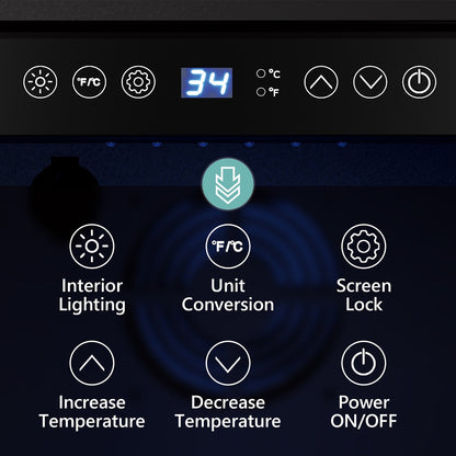 EUHOMY 15 Inch Wine Fridge Low Noise Beverage Refrigerator Wine Cooler - WC-03