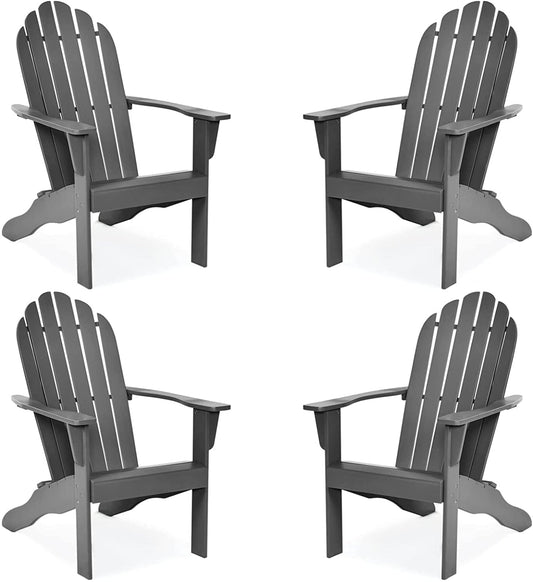 Tangkula Adirondack Chair,  for Patio Deck Lawn Backyard, Garden Adirondack Furniture - 4*OP70302GR
