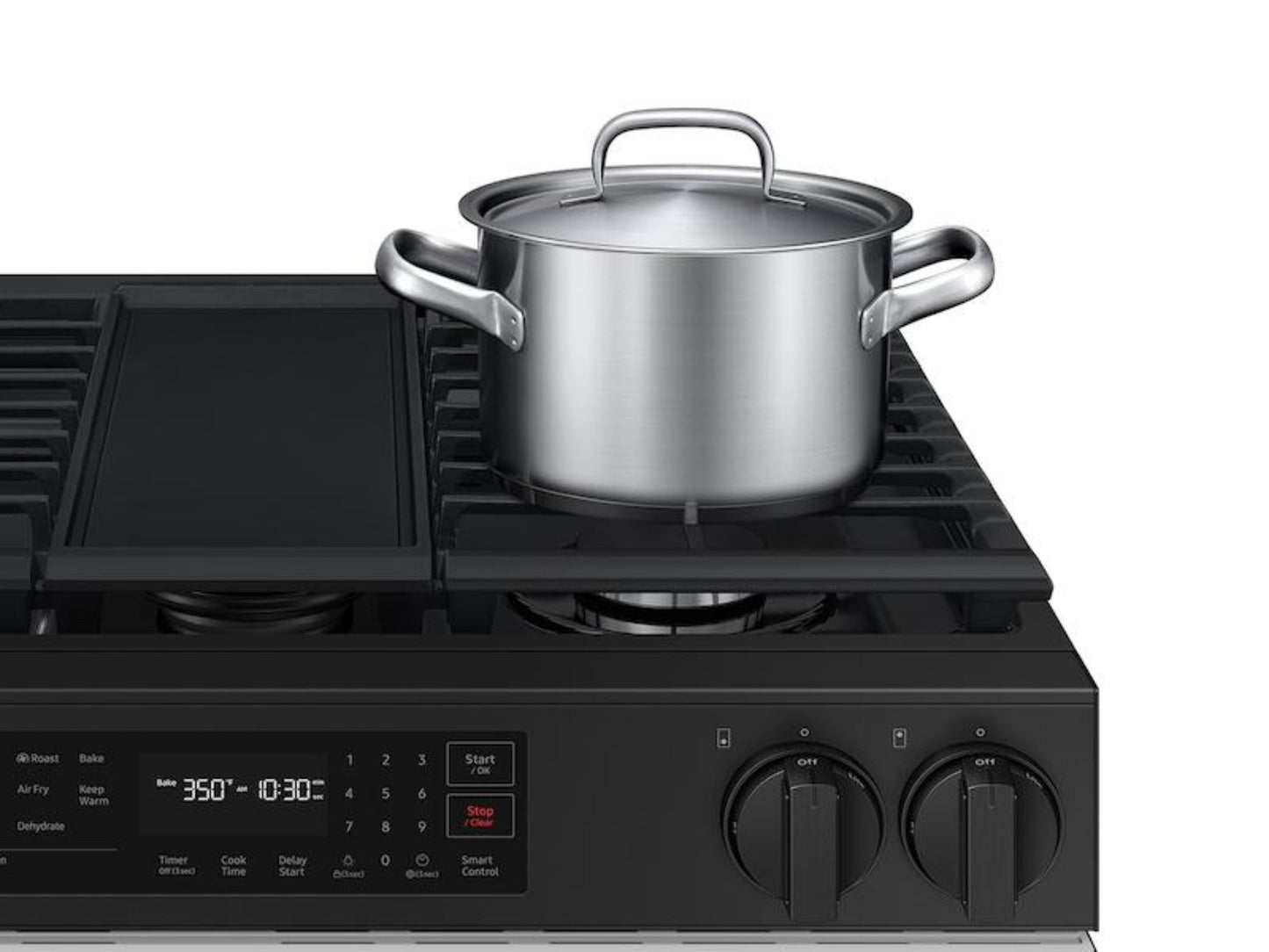 SAMSUNG Bespoke 6.0 cu. ft. Smart Slide-In Gas Range with Air Fry & Precision Knobs in White Glass - NSG6DB830012-KT