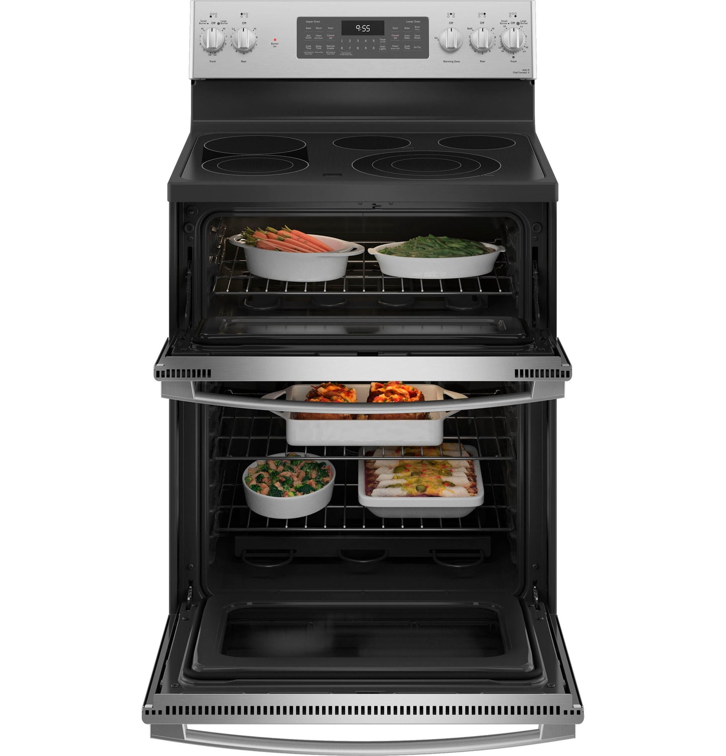 GE APPLIANCES PB965YPFS GE Profile™ 30" Smart Free-Standing Electric Double Oven Convection Range with No Preheat Air Fry - PB965YPFS-KT