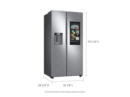 SAMSUNG 22 cu. ft. Counter Depth Side-by-Side Refrigerator with Touch Screen Family Hub™ in Stainless Steel - RS22T5561SR-KT